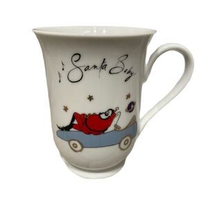 ❤️ POTTERY BARN SANTA BABY CHRISTMAS HOLIDAY COFFEE MUG VINTAGE NEW